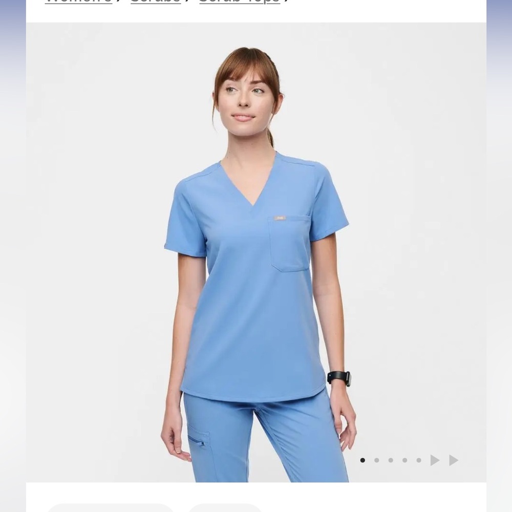 Figs Ceil Blue Catarina One Pocket Scrub Top